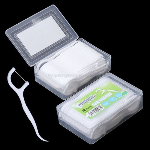 50pcs  Floss Flosser Picks Teeth Toothpicks Stick Tooth Clea