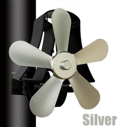 1100RPM Wall Mounte 5 Blade Heat Fireplace Fan Stove Fan Pow