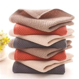 Honeycomb Bath Towels Cotton Thicken Jacquard Plain