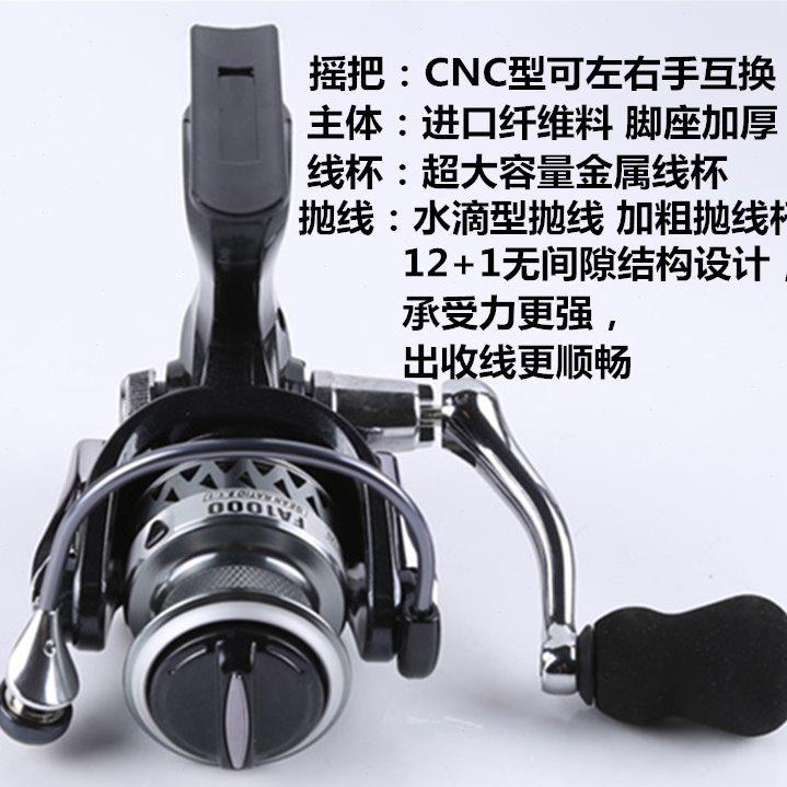 鱼线轮无间隙全金属头渔轮垂钓纺车轮海竿远投矶钓微物路亚轮特价