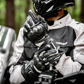 赛羽手套摩托车冬季 男保暖防水机车骑士摩托车手套 骑行碳纤维长款