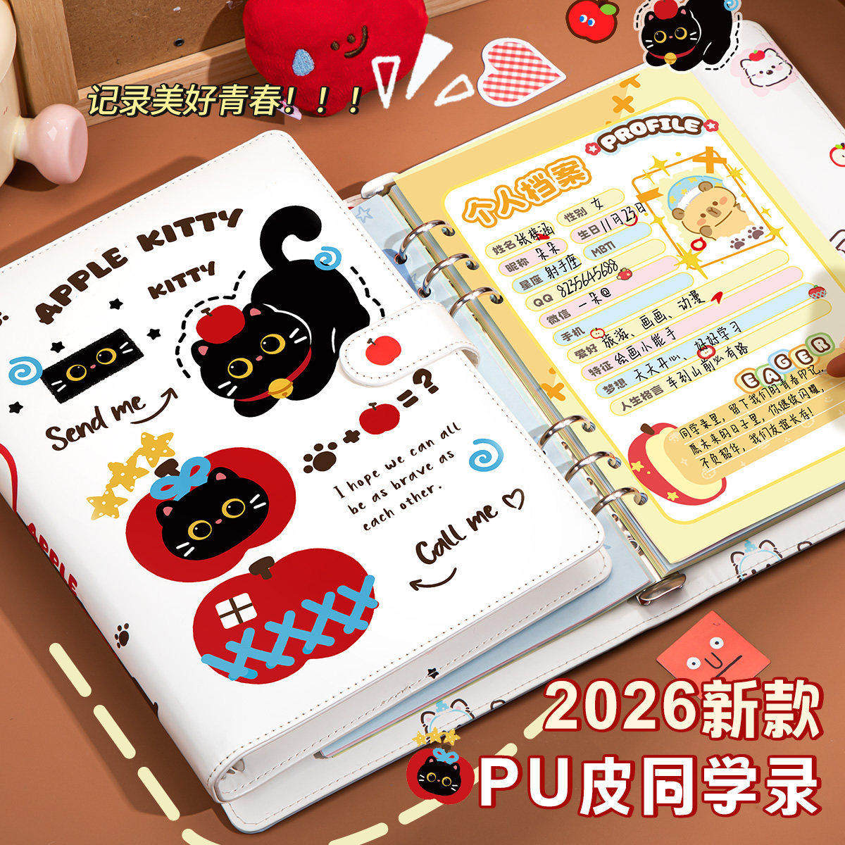 皮质不撞款毕业纪念册小