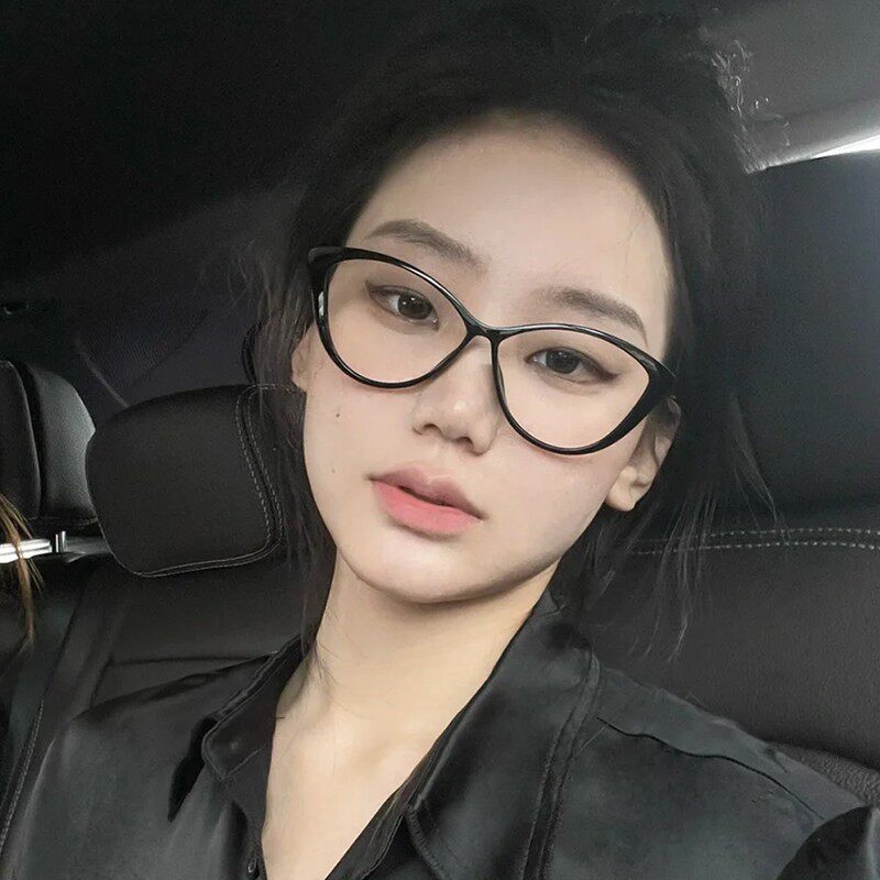 明星同款复古猫眼素颜镜男女同款多边形镜框韩系眼镜近视专业配镜