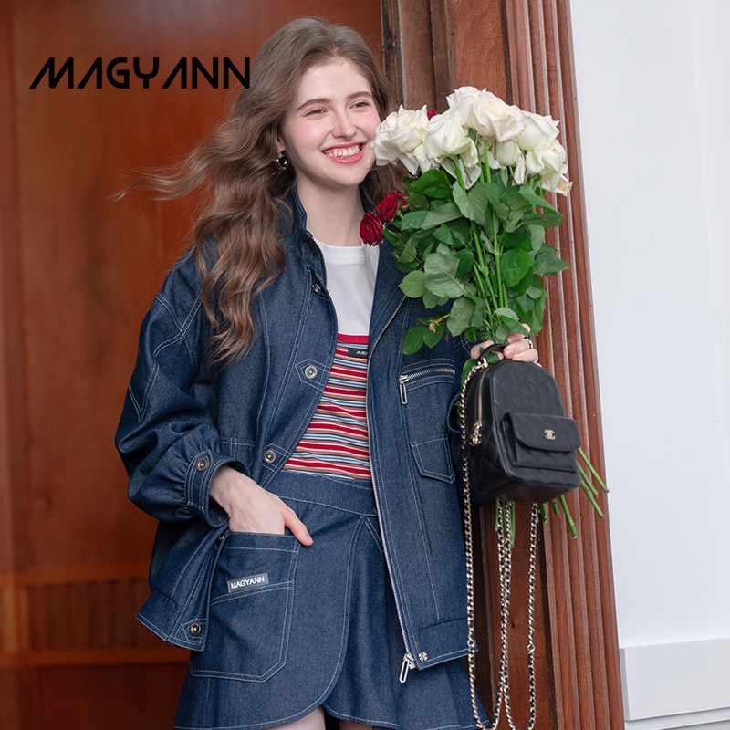 【复古回潮】Magyann原创设计2025秋口袋不规则斜门襟半裙牛仔裙,女装/女士精品,半身裙,淘宝优惠券,粉丝福利购,淘宝优惠卷