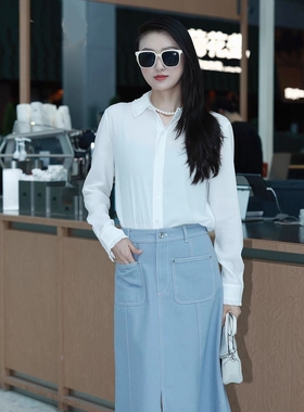 阿玛施国内正品代购新款法式优雅气质高级感打底长袖衬衫130126