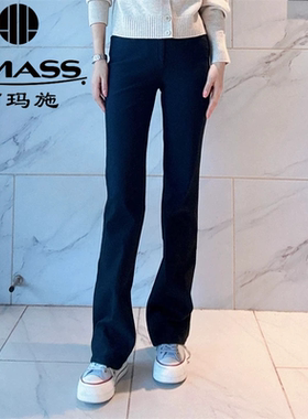 阿玛施女装专柜2025秋冬季新款时尚高腰加厚保暖裤直筒长裤510011