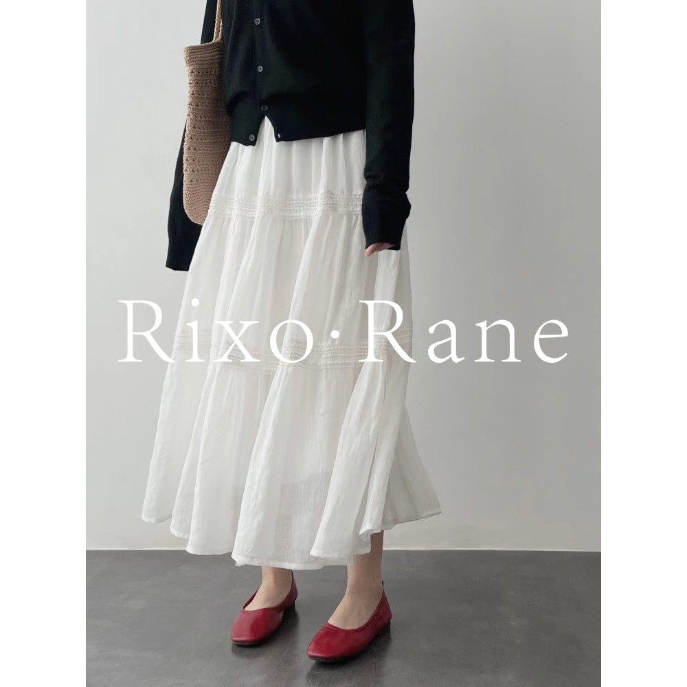 法国Rixo Rane巨气质⭐蕾丝拼接a字高腰棉麻半身裙垂感遮胯蛋糕裙,女装/女士精品,大码半身裙,淘宝优惠券,粉丝福利购,淘宝优惠卷