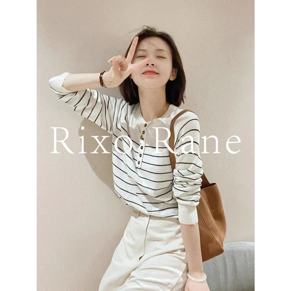 法国Rixo Rane 巨舒适⭐法式黑白条纹长袖针织衫女打底衫毛衣上衣,女装/女士精品,大码内搭,淘宝优惠券,粉丝福利购,淘宝优惠卷
