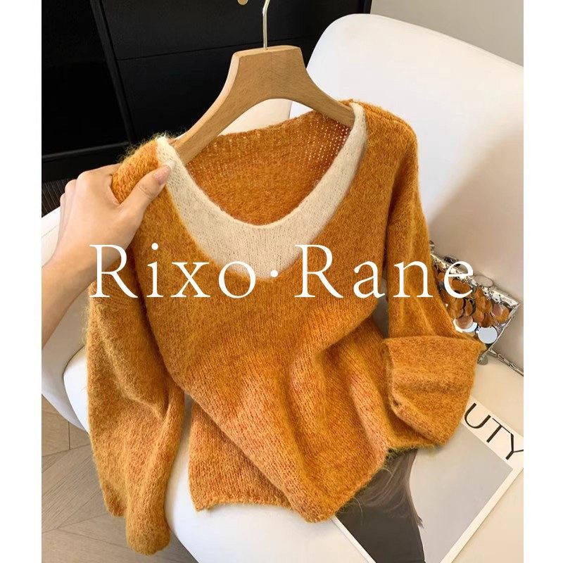 法国Rixo Rane ?温柔风拼接假两件长袖针织衫毛衣女秋冬气质上衣,女装/女士精品,大码内搭,淘宝优惠券,粉丝福利购,淘宝优惠卷