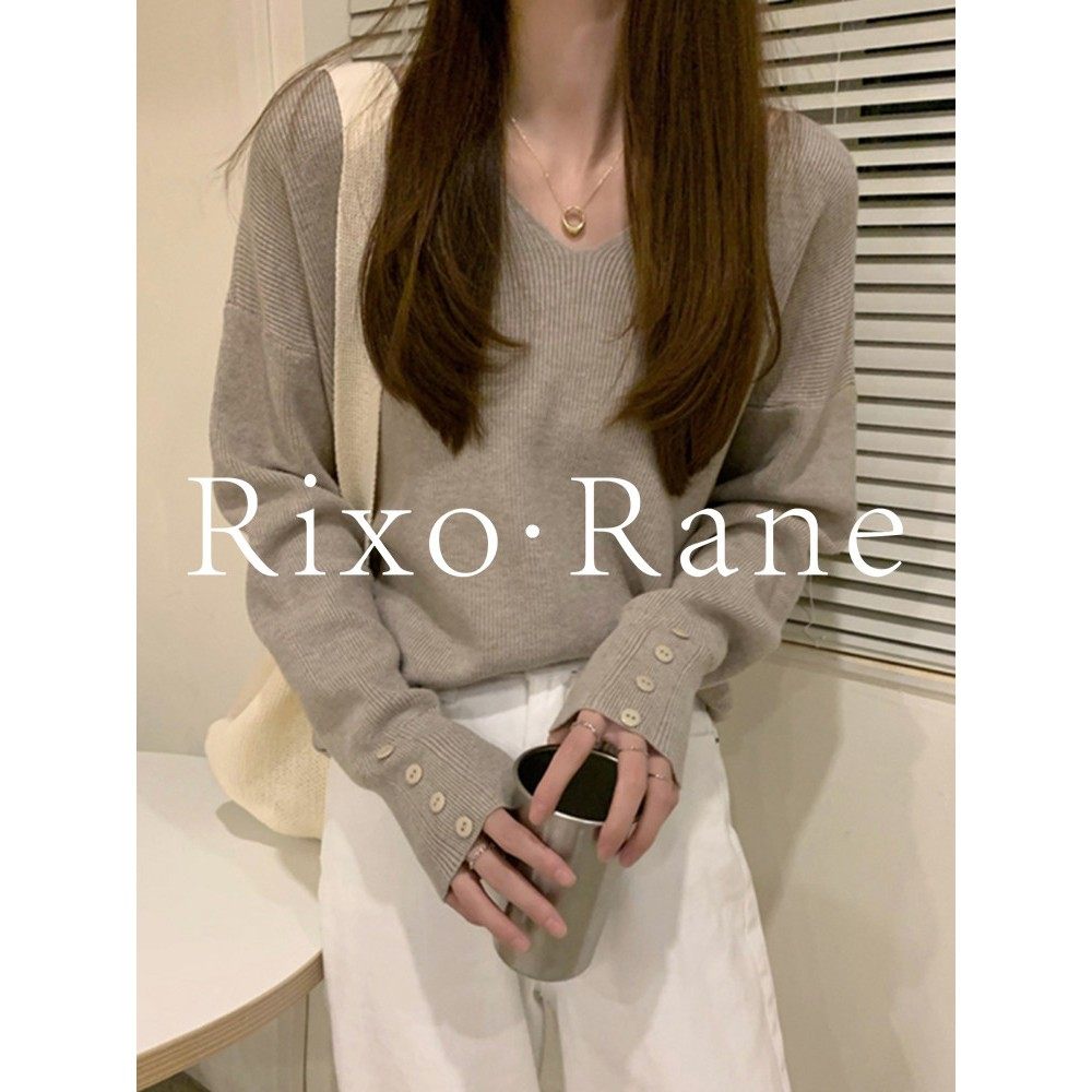 法国Rixo Rane精致美物⭐v领打底衫女长袖温柔毛衣内搭针织衫上衣,女装/女士精品,大码内搭,淘宝优惠券,粉丝福利购,淘宝优惠卷