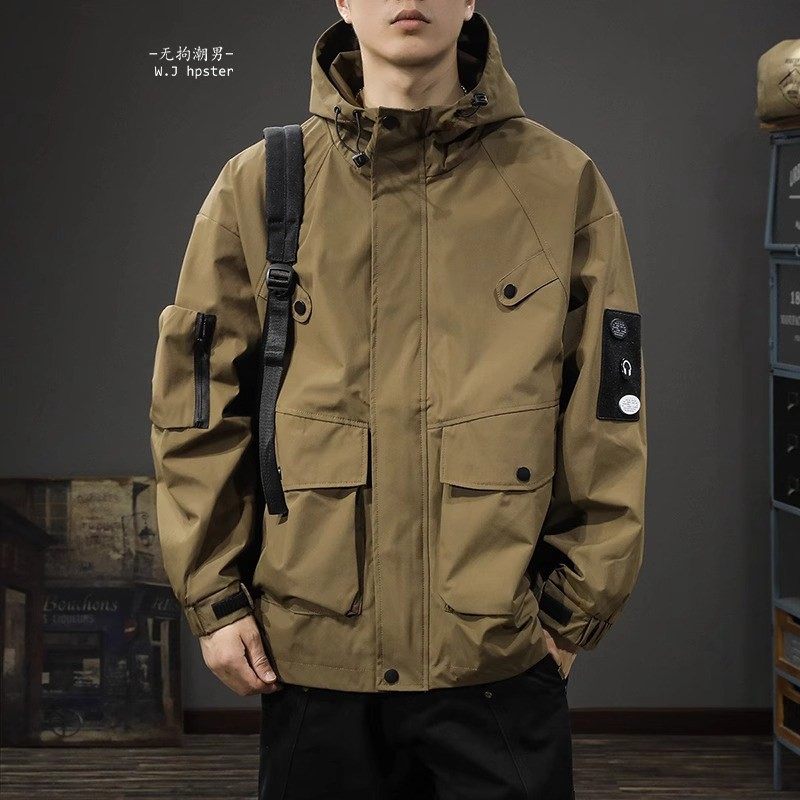 潮牌it neith BIAS美式连帽工装夹克男宽松大码春秋休闲风衣外套,男装,秀禾服,淘宝优惠券,粉丝福利购,淘宝优惠卷