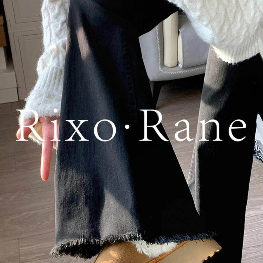 法国Rixo Rane 黑色微喇毛边牛仔裤女加绒高腰弹力梨形身材马蹄裤,女装/女士精品,大码裤装,淘宝优惠券,粉丝福利购,淘宝优惠卷