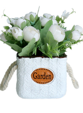 北欧创意仿真花假花盆栽小花束客厅装饰摆件家居餐桌摆花绢花插花