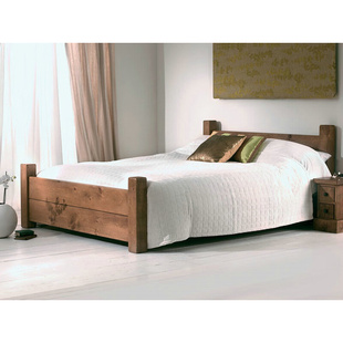 乡村实木床单人双人床复古床松木床1.2 新款 美式 1.8米床 包邮 1.5