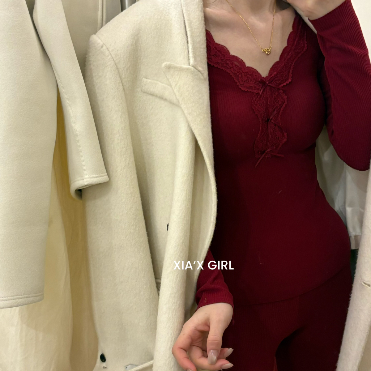 XIA夏夏-绒加厚秋衣秋裤套装秋冬季带胸垫保暖内衣套装HS8667MY-D