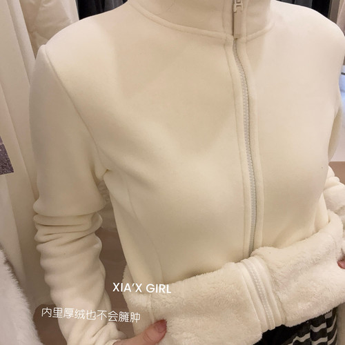 XIA夏夏-复合一体绒保暖摇粒绒羊羔绒立领修身显瘦短外套HS806MY