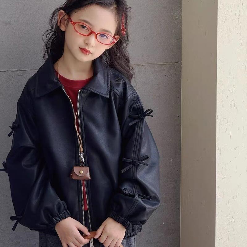 女童皮衣外套2025秋季新款韩版儿童机车服中大童秋装夹克上衣洋气