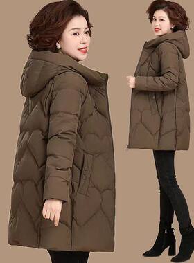 反季棉服女中长款2023新款韩版宽松大码连帽棉衣加厚冬季棉袄外套