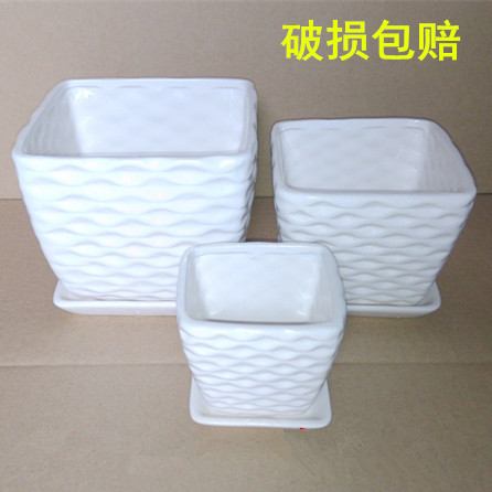 white Ceramic pots Square modern Simplicity Bore Drag tray originality Pottery Flower potin the Flower delivery/Flowers simulation/Plants gardening , Vase/Flower/Flowerpot/Flower (New) , Flowerpot  category - from Buy2taobao.com to provide professional Taobao agent buy service