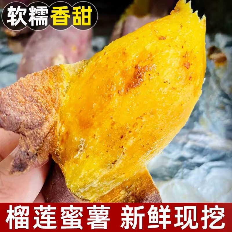 正宗真榴莲蜜薯黄心红薯新鲜玛莎莉黄金番薯现挖地瓜蔬菜包邮