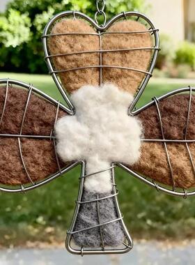 独立站实用Bird's nest outdoor decorative可爱动物花环兔子鸟巢