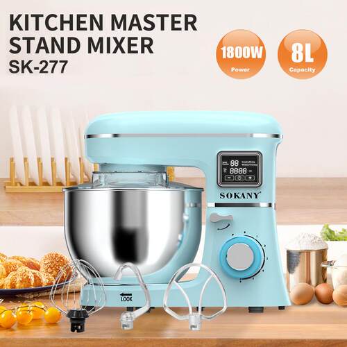 跨境欧规6L家用电动和面机厨师奶油搅拌机打蛋料理机1100W厨师机