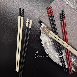 in风合金筷子糖豆糖葫芦筷子家用创意简约莫兰迪色防滑一人一筷