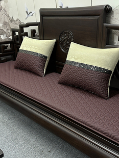 新中式红木沙发皮坐垫冬夏两用防滑实木家具罗汉床茶椅垫双面定制