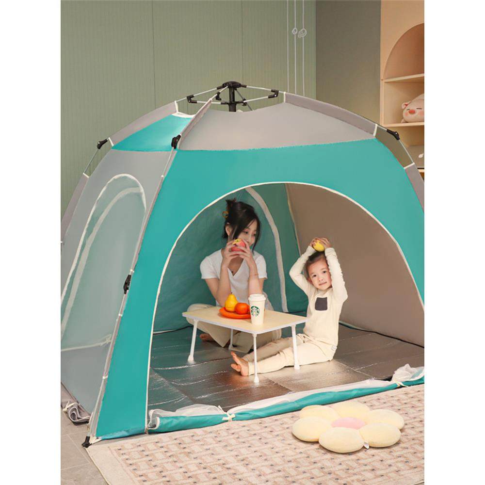 双层户外蚊帐、遮光帐篷、三门免安装防蚊蒙古包、双层防坠落拉炼