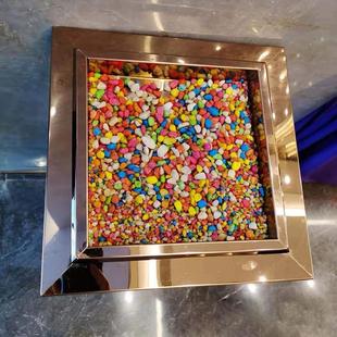 大堂烟灰桶彩色石米石子酒店垃圾桶石英沙粗沙鱼缸花盆用20斤/包