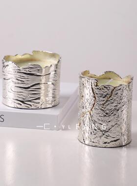 依依现代无障碍豪华树纹金属香氛蜡烛饰品样板房销售部民宿入口装