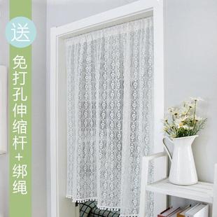 半截门帘家用卧室夏季客厅隔间帘网红布艺厨房窗户遮挡帘子免打孔