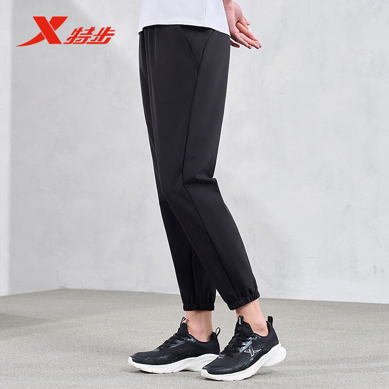 特步三防|运动裤女2024秋季新款弹力训练九分裤女裤976128690052