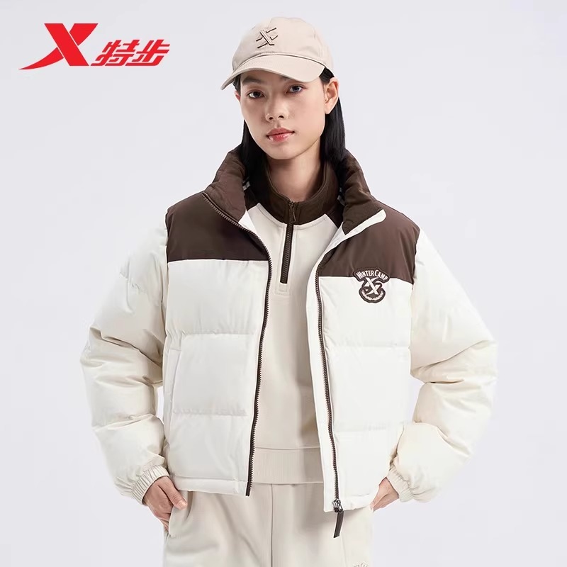 立领保撞色2024秋冬新款羽绒服