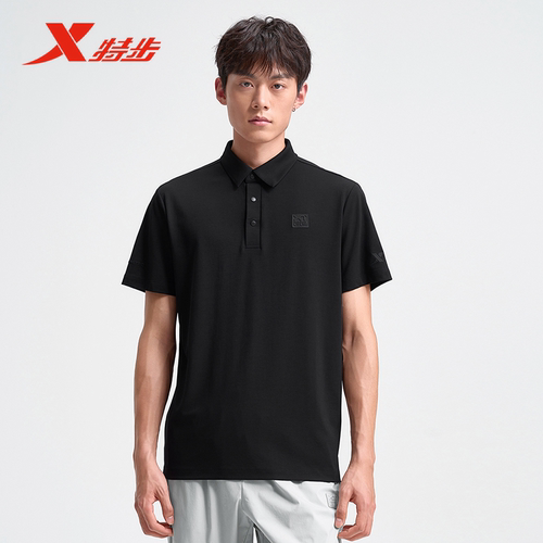 特步POLO衫短袖男2025夏季新款休闲透气翻领运动T恤975229020203