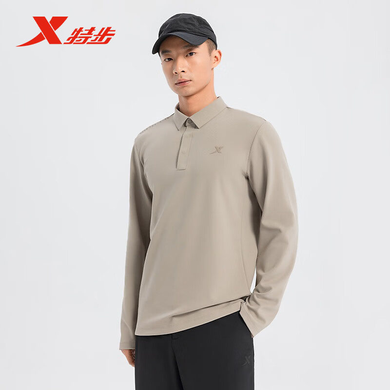 特步运动T恤长袖针织衫男2025秋季新款百搭保暖卫衣975129030109,运动服/休闲服装,运动POLO衫,淘宝优惠券,粉丝福利购,淘宝优惠卷