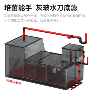 大型鱼缸客厅专业龙鱼缸智能超白玻璃专业底过滤一体拉筋生态