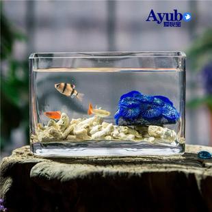 小型桌面家用生态乌龟缸 玻璃鱼缸长方形创意水族箱客厅2025新款