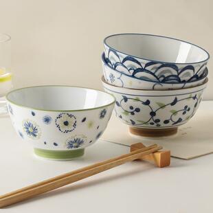 陶瓷米饭碗家用吃饭碗单个高颜值网红餐具好看 日式 小碗碧海蓝天