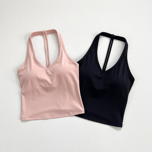 运动健身内衣带胸垫上衣运动背心