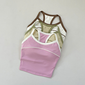 运动内衣女夏季 撞色美背防震聚拢文胸瑜伽健身背心外穿跑步 一体式