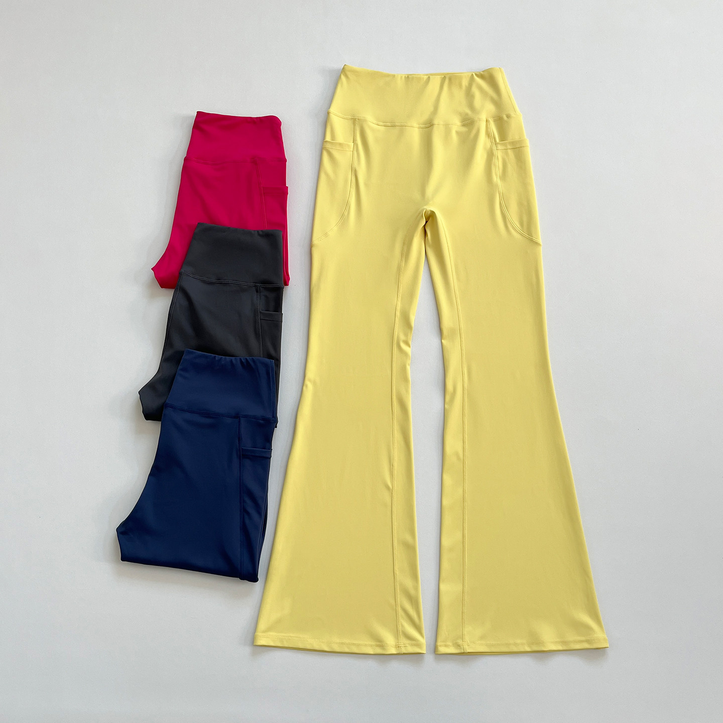 瑜伽裤女弹力口袋微喇叭速干高腰蜜桃提臀阔腿裤跑步运动健身裤,运动服/休闲服装,运动长裤,淘宝优惠券,粉丝福利购,淘宝优惠卷