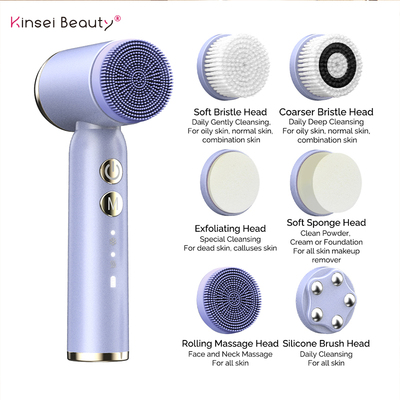 6 In 1 Ultrasonic Electric Face Cleansing Brush Hot Cool Son