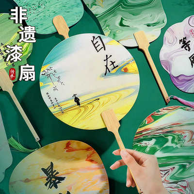 非遗手工漆扇制作材料包儿童益智女孩生日礼物6岁小学生豪华套装9