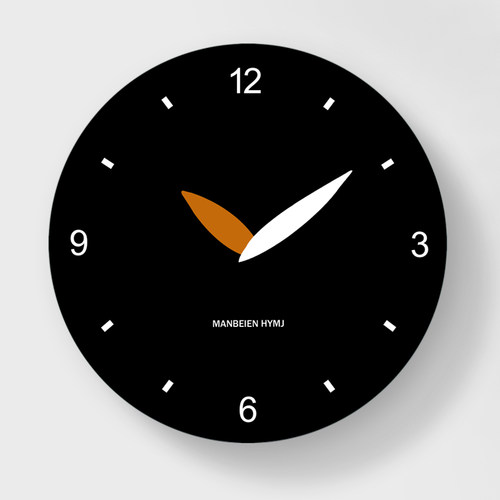 粹色简约时钟挂墙石英钟挂表