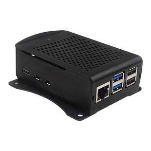 树莓派3b Pi4 5B铝合金外壳Raspberry 5散热壳子风扇盒子