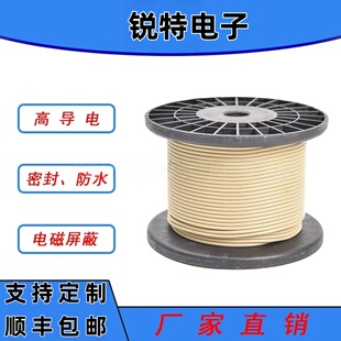 Ag/Gl玻璃镀银导电硅橡胶条EMI电磁屏蔽密封条防水高导电软条