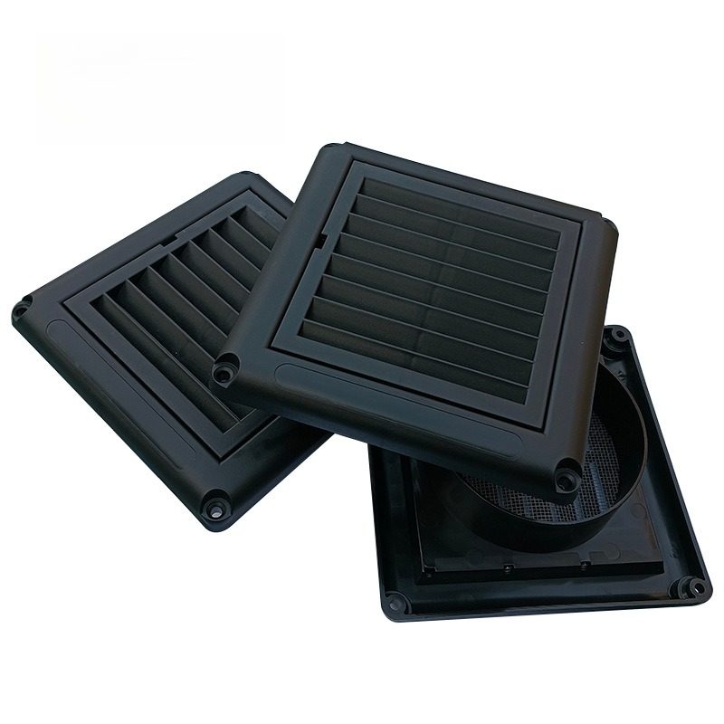 黑色带网塑胶风口塑料风口方形风口室内排风口新风系统通风口现货