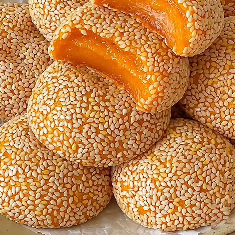 南瓜芝麻饼馅饼煎饼传统糕点心儿童早餐速冻半成品食品懒人速食