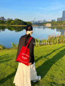 法式 Ofr Paris巴黎书店周边同款 简约字母单肩包博主ins风帆布袋